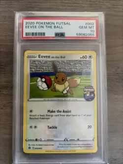 Eevee On the Ball 2020 Futsal UK Exclusive Promo Card PSA 10 Gem Mint 002/005 - Image 1