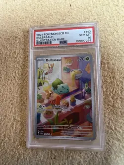 Pokemon TCG Bulbasaur Holo Card Stellar Crown Illustration, Rare, 143/142 PSA 10 - Image 1