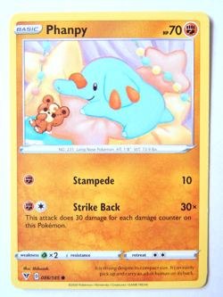 Phanpy 086/185 (NM, Pokemon Card, Vivid Voltage, 2020, Fighting, Common) - Image 1