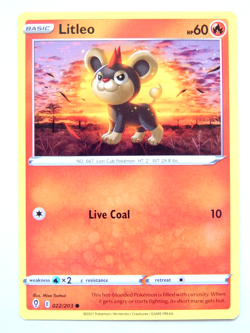 Litleo 022/203 (NM, Pokemon Card, Evolving Skies, 2021, Fire, Common) - Image 1