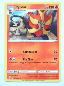 Pyroar 023/203 (NM, Pokemon Card, Evolving Skies, 2021, Fire, Uncommon) - Image 1