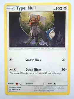 Type: Null 183/236 (NM, Pokemon Card, Unified Minds, 2019, Colorless, Uncommon) - Image 1