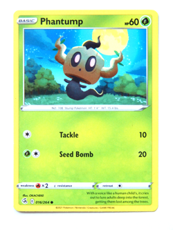 Phantump 016/264 (NM, Pokemon Card, Fusion Strike, 2021, Grass, Common) - Image 1