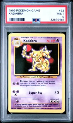 Kadabra 32/102 Base Set PSA 9 MINT FRESH CERT Graded Pokemon TCG Card 1999 WOTC - Image 3