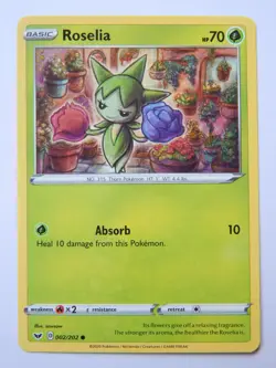 Roselia 002/202 (NM, Pokemon Card, Sword & Shield, 2020, Grass, Common) - Image 1