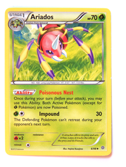Ariados 6/98 (NM, Pokemon Card, Ancient Origins, 2015, Grass, Uncommon) - Image 1