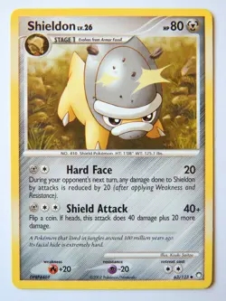 Shieldon 63/123 (LP, Pokemon Card, Mysterious Treasures, 2007, Metal, Uncommon) - Image 1