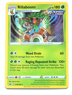 Rillaboom 018/198 (NM, Pokemon Card, Chilling Reign, 2021, Grass, Holo Rare) - Image 1