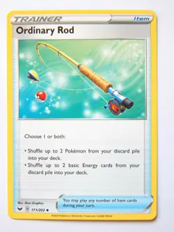 Ordinary Rod 171/202 (NM, Pokemon Card, Sword & Shield, 2020, Item, Uncommon) - Image 1