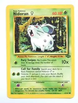 Nidoran 57/64 (LP, Pokemon Card, Vintage , Jungle, 1999, Grass, Common) - Image 1