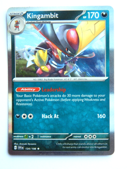 Kingambit 134/198 NM Pokemon Card Scarlet & Violet SVI EN Darkness Holo Rare - Image 1