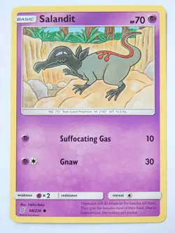 Salandit 98/236 (NM, Pokemon Card, Unified Minds, 2019, Psychic, Common) - Image 1