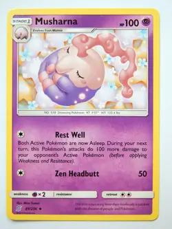 Musharna 89/236 (NM, Pokemon Card, Unified Minds, 2019, Psychic, Uncommon) - Image 1