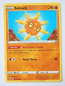 Solrock 092/189 (NM, Pokemon Card, Darkness Ablaze, 2020, Fighting, Uncommon) - Image 1