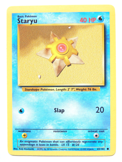 Staryu 65/102 (NM, Pokemon Card, Vintage ,Base Set, 1999, Water, Common) - Image 1