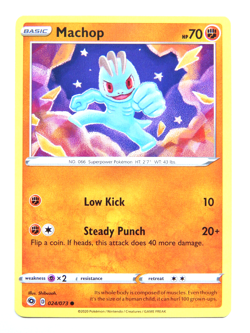 Machop 024/073 (NM, Pokemon Card, Champion's Path, 2020, Fighting, Common) - Image 1