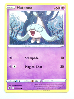 Hatenna 018/073 (NM, Pokemon Card, Champion's Path, 2020, Psychic, Common) - Image 1