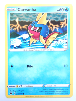Carvanha 011/073 (NM, Pokemon Card, Champion's Path, 2020, Water, Common) - Image 1