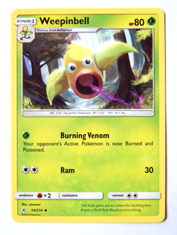 Weepinbell 14/214 (NM, Pokemon Card, Unbroken Bonds, 2019, Grass, Uncommon) - Image 1