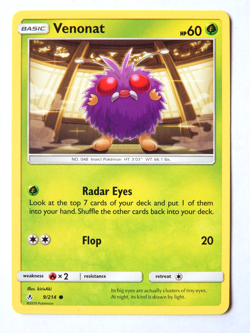Venonat 9/214 (NM, Pokemon Card, Unbroken Bonds, 2019, Grass, Common) - Image 1