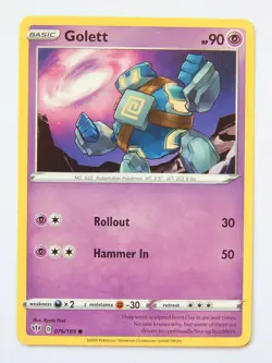 Golett 076/189 (NM, Pokemon Card, Darkness Ablaze, 2020, Psychic, Common) - Image 1