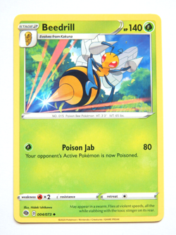 Beedrill 004/073 (NM, Pokemon Card, Champion's Path, 2020, Grass, Uncommon) - Image 1