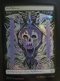 Swamp NM FOIL Full Art Phyrexian Text Phyrexia: All Will Be One MTG FREE SHIP - Image 1