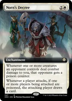 Norn's Decree NM EXTENDED ART Commander: Phyrexia: All Will Be One MTG edh - Image 1
