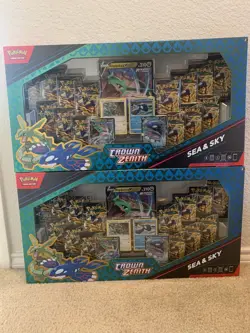 Pokemon TCG Crown Zenith Sea and Sky Premium Collection Boxes Lot of 2!! New!! - Image 1