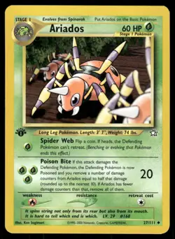 Pokemon Tcg Neo Genesis WOTC NM Regular Ariados [1st Edition] #27 - Image 1