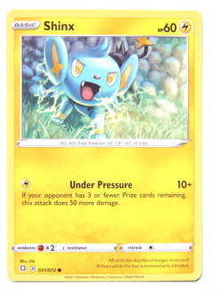 Shinx 031/072 (NM, Pokemon Card, Shining Fates, 2021, Lightning, Common) - Image 1