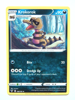 Krokorok 108/185 (NM, Pokemon Card, Vivid Voltage, 2020, Darkness, Uncommon) - Image 1