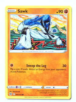 Sawk 081/172 (NM, Pokemon Card, Brilliant Stars 2022, Fighting, Common) - Image 1