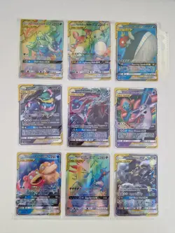 Pokemon GX Tag Team Holo Bundle (9 Cards) Raichu, MUK, Espeon (PRXY Fan Display) - Image 1