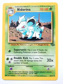 Nidorina 40/64 (LP, Pokemon Card, Vintage , Jungle, 1999, Grass, Uncommon) - Image 1