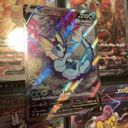 Pokemon TCG Vaporeon v SWSH181 Black Star Promo Card Near Mint Condition - Image 1