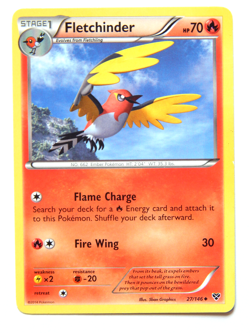 Fletchinder 27/146 - NM Pokemon Card XY 2014 Fire Uncommon - Image 1