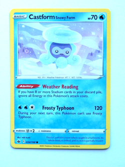 Castform Snowy Form 034/198 NM Pokemon TCG Card Chilling Reign ENG Water Common - Image 1