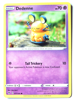 Dedenne 077/185 (NM, Pokemon Card, Vivid Voltage, 2020, Psychic, Common) - Image 1