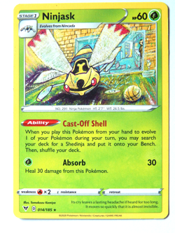 Ninjask 014/185 (NM, Pokemon Card, Vivid Voltage, 2020, Grass, Rare) - Image 1