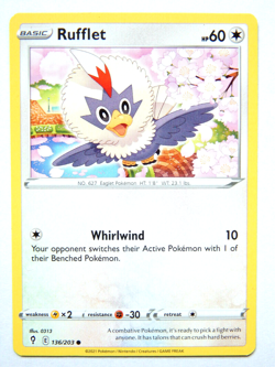 Rufflet 136/203 (NM, Pokemon Card, Evolving Skies, 2021, Colorless, Common) - Image 1