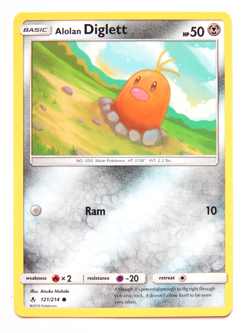 Alolan Diglett 121/214 (NM, Pokemon Card, Unbroken Bonds, 2019, Metal, Common) - Image 1