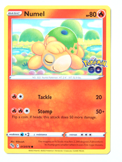 Numel 013/078 (NM, Pokemon Card, Pokemon Go, 2020, Fire, Common) - Image 1