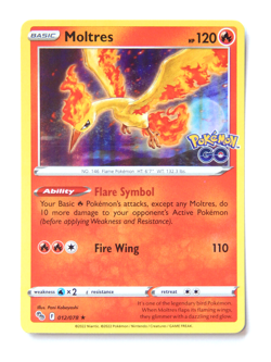 Moltres 012/078 (NM, Pokemon Card, Pokemon Go, 2020, Fire, Holo Rare) - Image 1