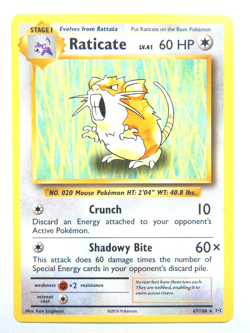 Raticate 67/108 (NM, Pokemon Card, Evolutions, 2016, Colorless, Rare) - Image 1