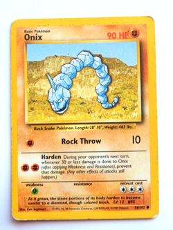 Onix 56/102 HP Pokemon Card Base Set WOTC Unlimited 1999 Fighting Common - Image 1