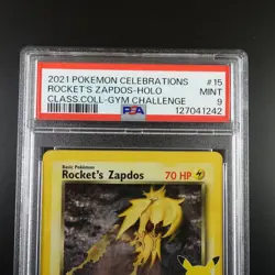 PSA 9 Rocket's Zapdos Pokemon Celebrations Classic Collection Holo Graded Card - Image 2