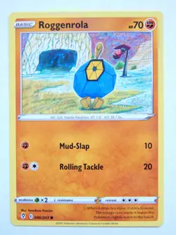 Roggenrola 086/203 (NM, Pokemon Card, Evolving Skies, 2021, Fighting, Common) - Image 1