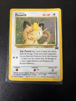 Pokemon TCG Meowth Black Star Promo 10 Holo Card Vintage WOTC GB - Image 1