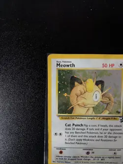 Pokemon TCG Meowth Black Star Promo 10 Holo Card Vintage WOTC GB - Image 2